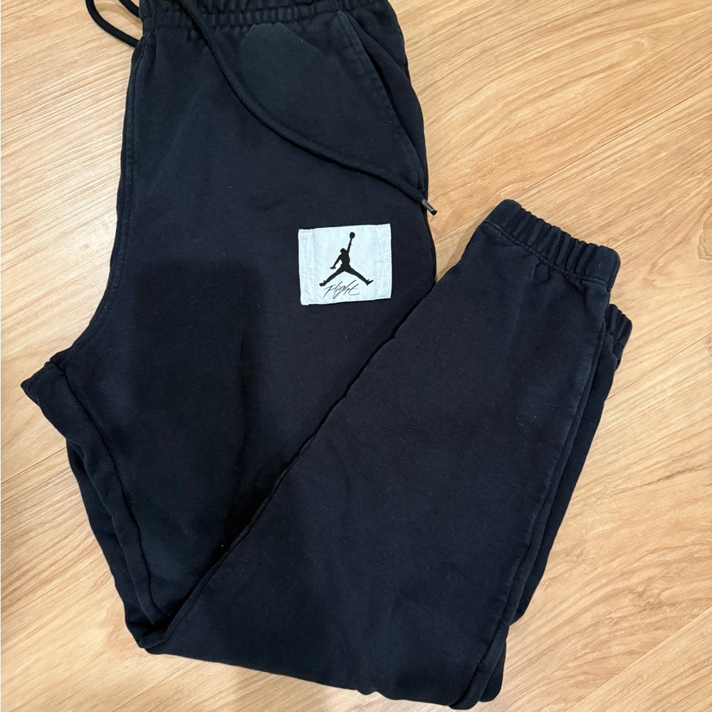 Jordan Black Joggers with Signature Patch